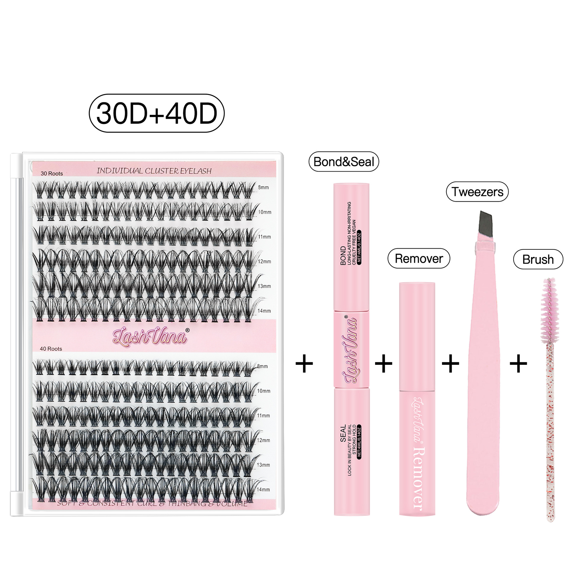 Conjunto de pestañas postizas de pestañas autoinjertadas de bricolaje europeo y americano, un solo grupo de tallos negros, cabello fundido en caliente, pestañas postizas Qingdao al por mayor