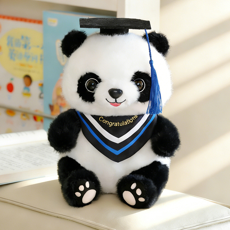 Regalos de graduación Panda juguetes de peluche muñecas bonitas sombreros de graduación muñecas muñecas de peluche regalo