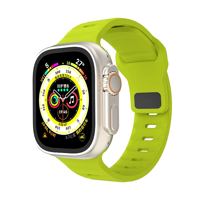 Подходит для Apple Watch Ultra9876543210 поколения SE, спортивный силиконовый ремешок с квадратной пряжкой и бриллиантами, новая модель