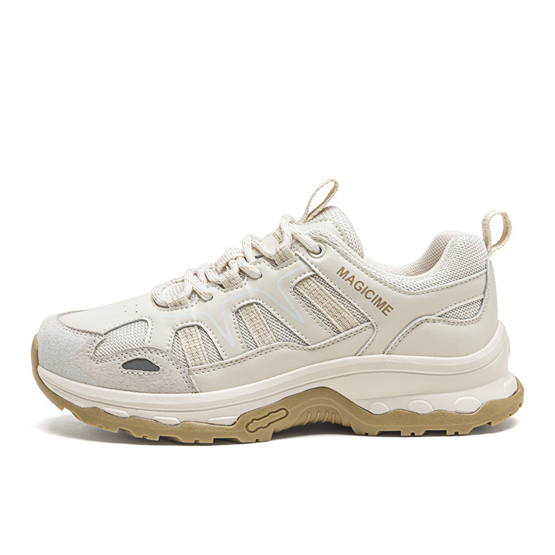 Augu Shi Deng zapatos de base gruesa para padres y mujeres 2026 nuevos zapatos deportivos ligeros casuales de primavera zapatos de corrida de malla para estudiantes