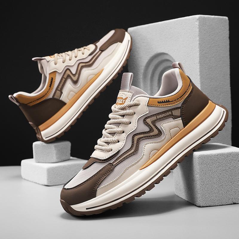 Zapatos de hombre Forrest Gump de estilo explosivo en vivo 2025 Four Seasons Trend Zapatos casuales de moda transpirables de malla de suela gruesa Calzado deportivo de todo fósforo