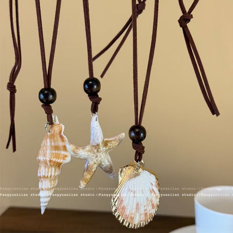 Seaside Resort Style Starfish Conch Scallop Clavicle Necklace Fashionable Stylish Niche Elegant High-End Necklace for Women