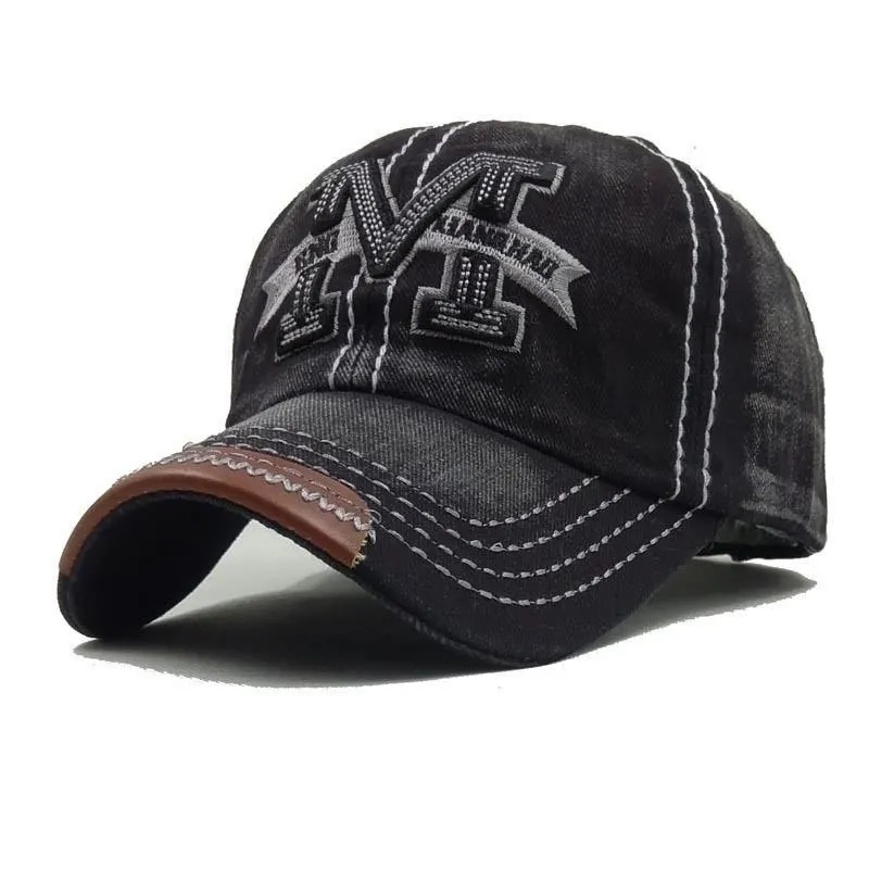 Men's Trendy Duck Tongue Outdoor Sunshade Denim High Quality Embroidered Baseball Hat Adjustable_voghion.com