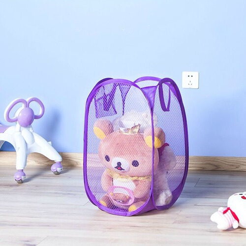 Modern Minimalist Dirty Laundry Basket Grid Laundry Hamper Home Laundry Basket Dirty Clothes Storage Basket Bathroom Mesh Storage Bag