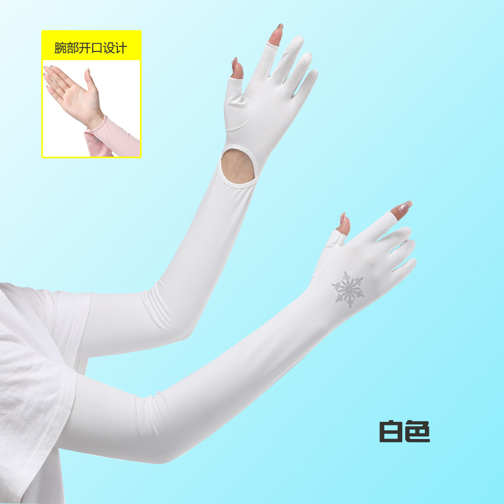 Protección solar manga de hielo verano de las mujeres protección uv brazo guardia conducción correr ciclismo al aire libre ligero transpirable dedo guantes de fuga