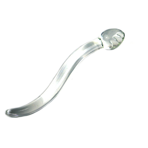 Transparent glass extended penis manual insertion rod anal plug sex appliance female erotic adult masturbation device for women