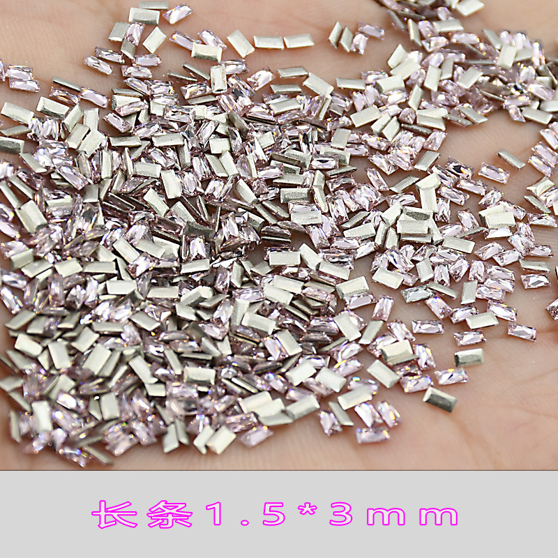 5A 라이트 핑크 지르콘 직사각형 1.5*3.5mm 7*