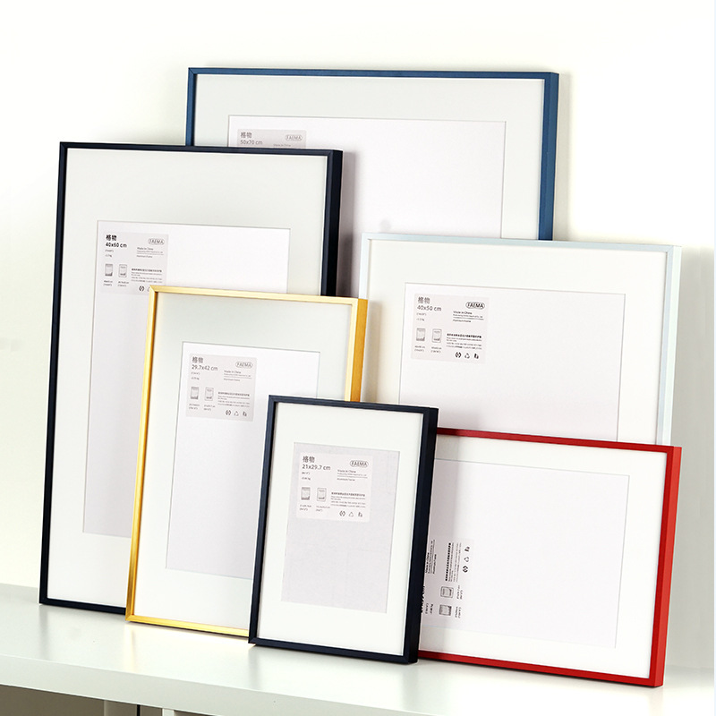 Aluminum alloy picture frame for wall hanging A3A4 certificate license frame 50x70 60x80 poster frame for framing decorative paintings wholesale Aluminum alloy picture frame for wall hanging A3A4 certificate license frame 50x70 60x80 poster frame for framing decorative paintings wholesale