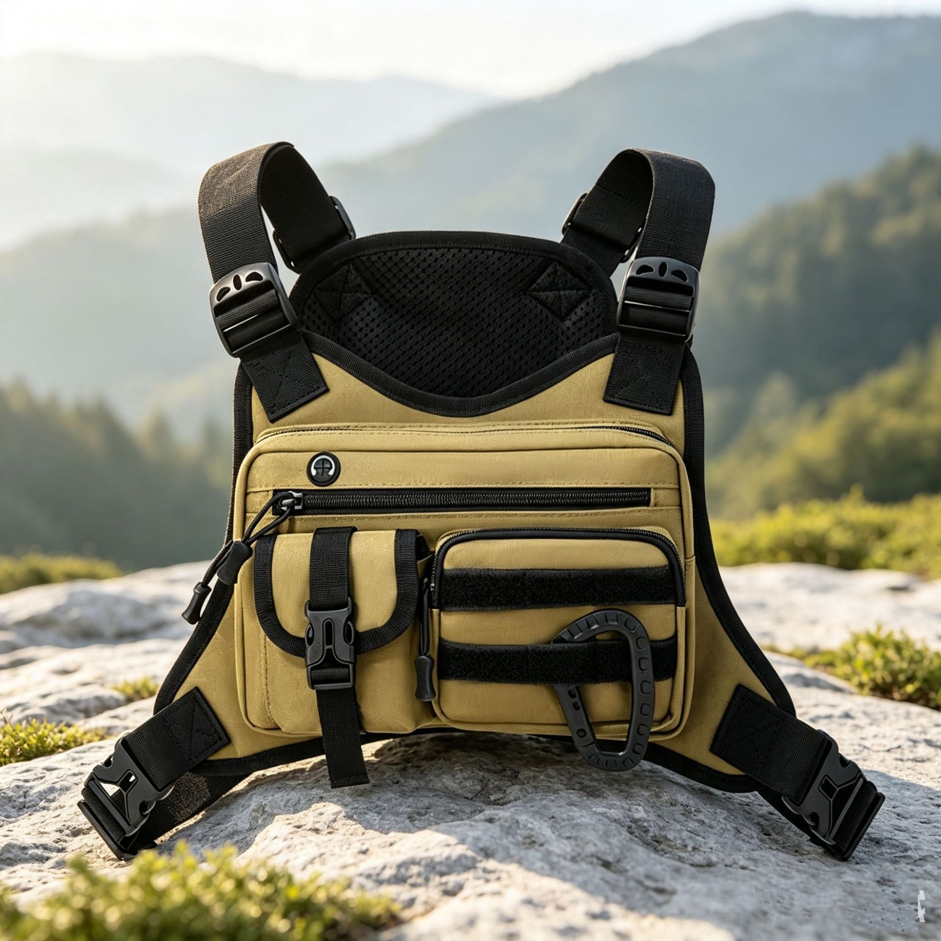 Outdoor tactical vest bag, multifunctional chest bag, hiking vest bag, motorcycle bag, cycling bag, trendy and cool backpack