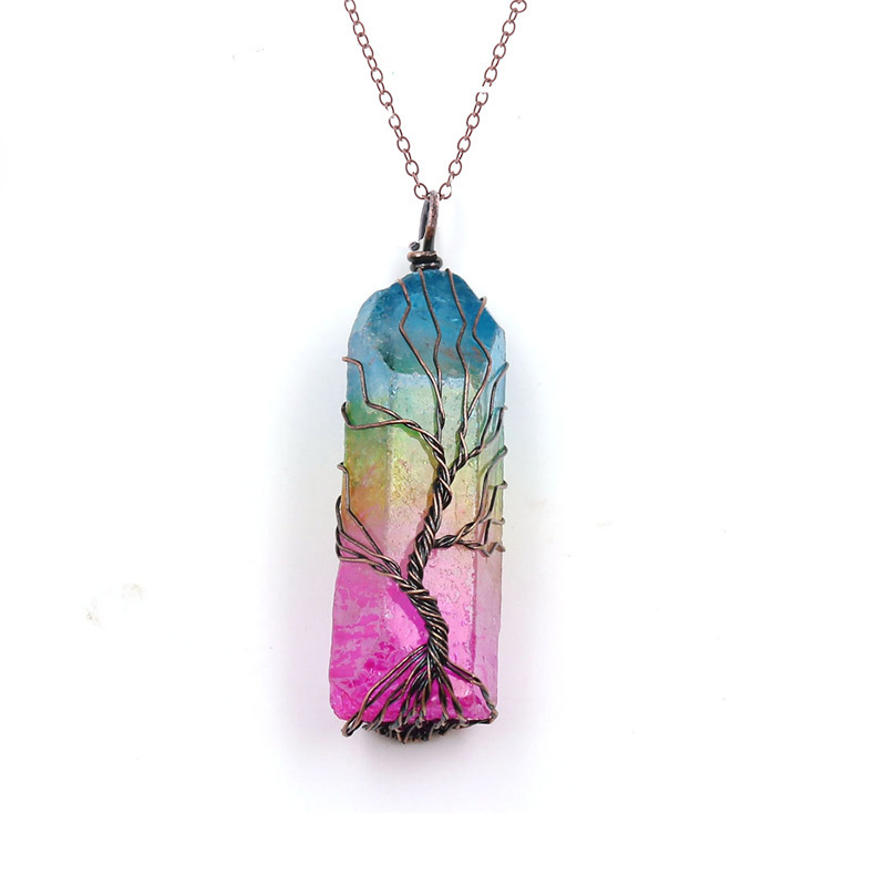 Fashion Gradient Color Glass Plating Unisex Pendant Necklace 1 Piece display picture 3