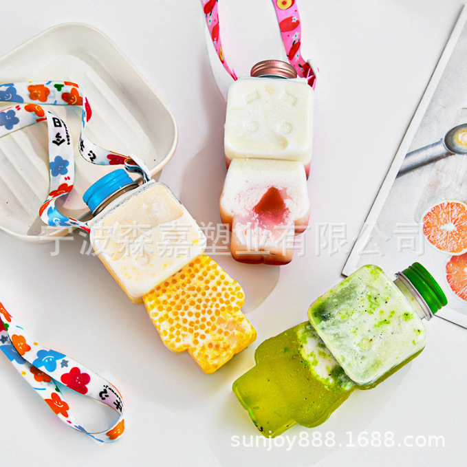 2023 fabricantes populares 250ml botella de la estrella 300ml transparente plana redonda botella de plástico desechable Sour ciruela Sour