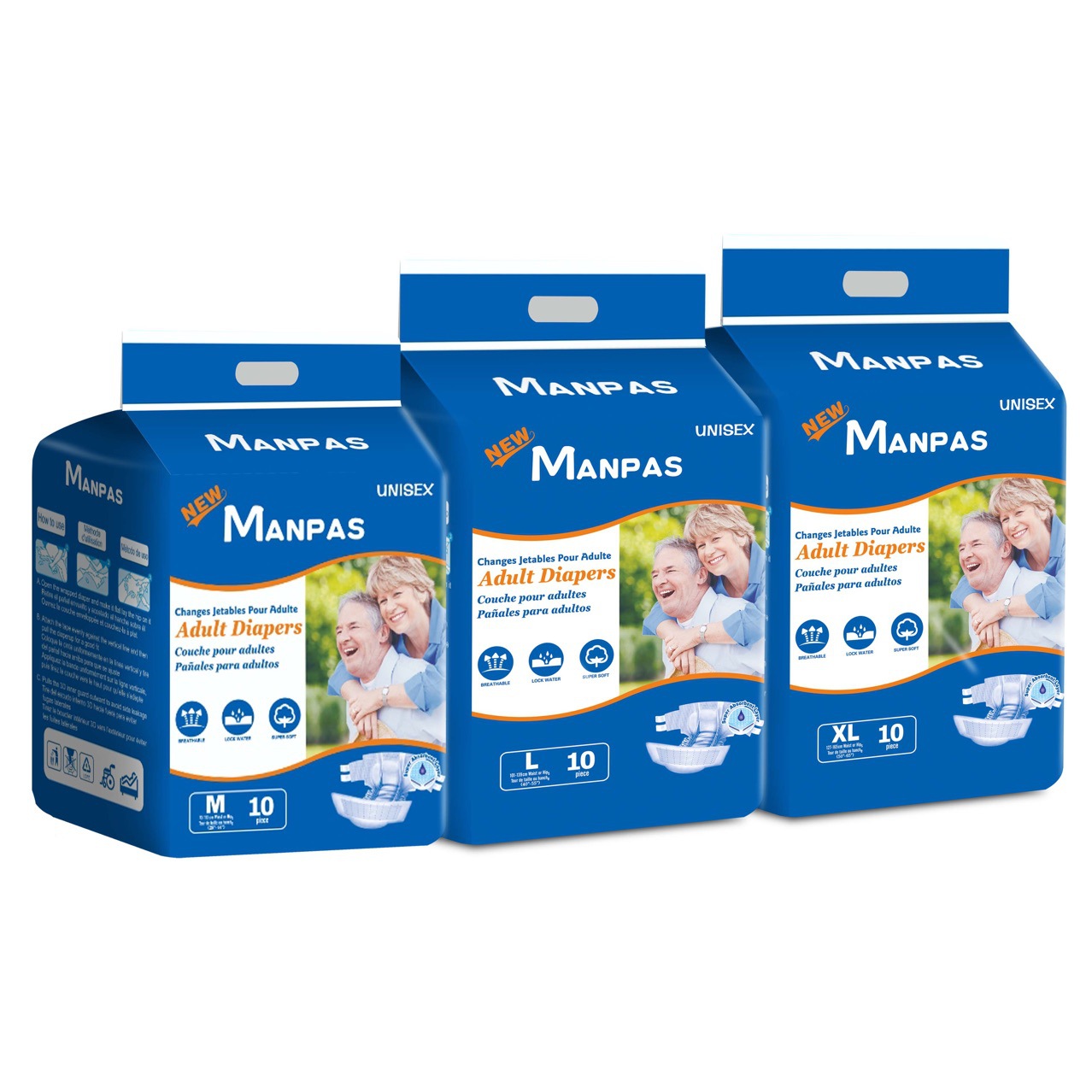 Foreign Trade Disposable Adult Diaper Breathable and Dry Adult Diapers Disposable Adult Diapers