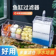 鱼缸过滤盒三合一增氧过滤器乌龟缸水过滤内置顶部过滤上置净水器