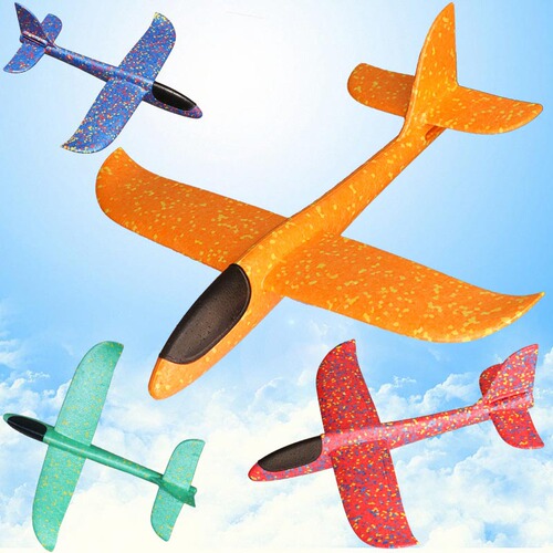 Glowing foam hand-thrown aircraft 48/38CM outdoor hand-thrown camouflage children's swing EPP glider toy wholesale