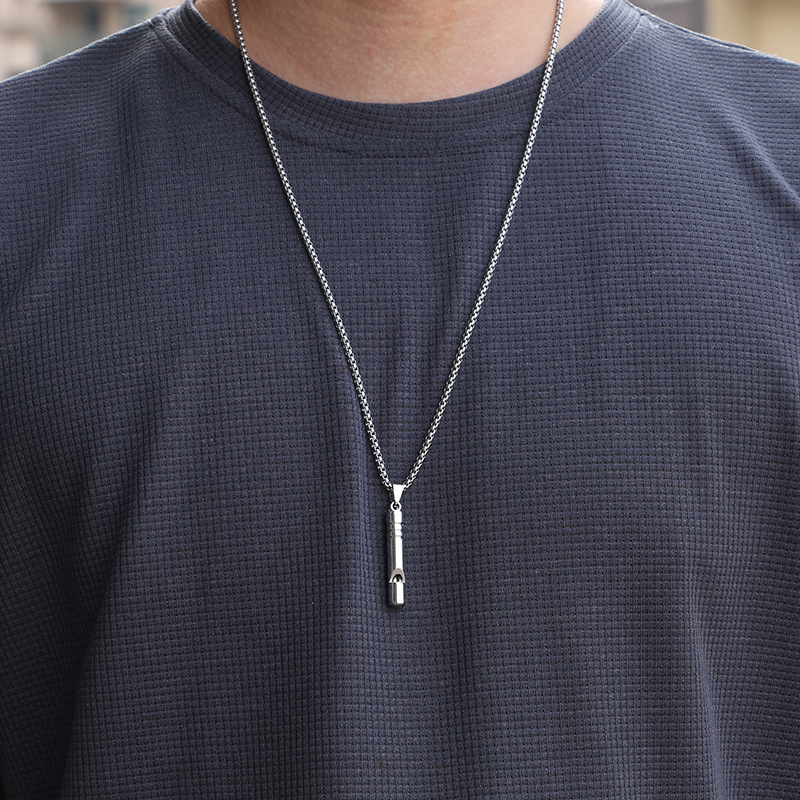 Ketting voor mannelijke trendsetters, dansende disco, fluitende hanger, hiphopketting voor mannen en vrouwen, minimalistische stijl, paar studententruiketting_voghion.com