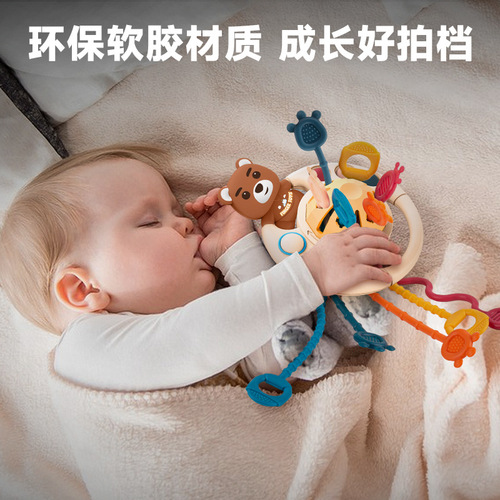 Baby educational fun finger pumping toys that can be pressed and chewed for enlightenment early education animal cheering toys