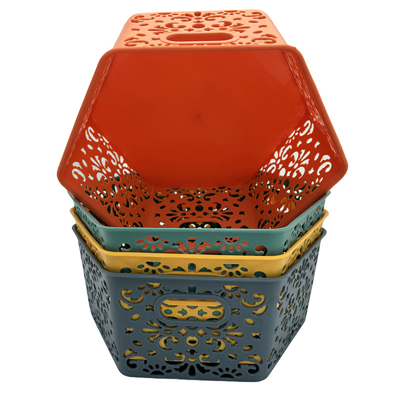 I2 246 204 # hueco hexagonal cesta de almacenamiento necesidades diarias Yiwu dos yuanes tienda de suministro al por mayor image 3