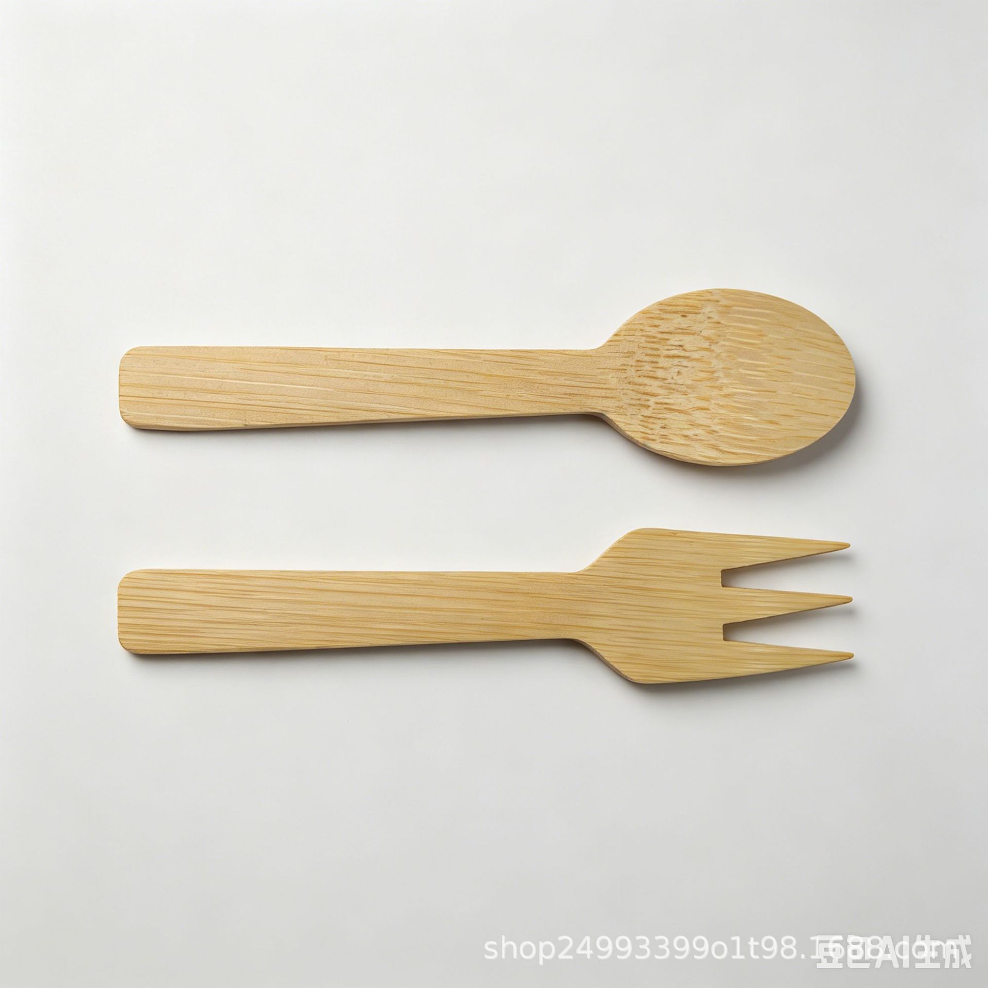 10cm Disposable Bamboo Knife, Fork, and Spoon Set, Eco-Friendly and Biodegradable, Bulk Set for Takeout, Suitable for Restaurants and Cake Shops, Customizable with Printing