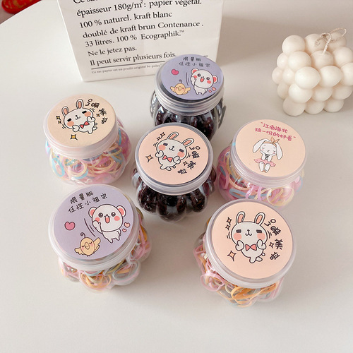 Canned disposable children's rubber band to tie hair, baby girl's hair elastic, small color hair band that does not hurt hair
