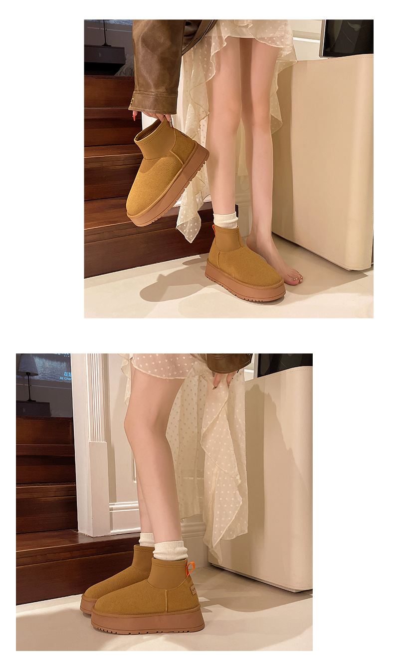 Scarpe da neve fredde del nord-est con suola spessa per le donne nell'inverno 2024, con pile aggiunto, impermeabili ispessite, antiscivolo e_voghion.com