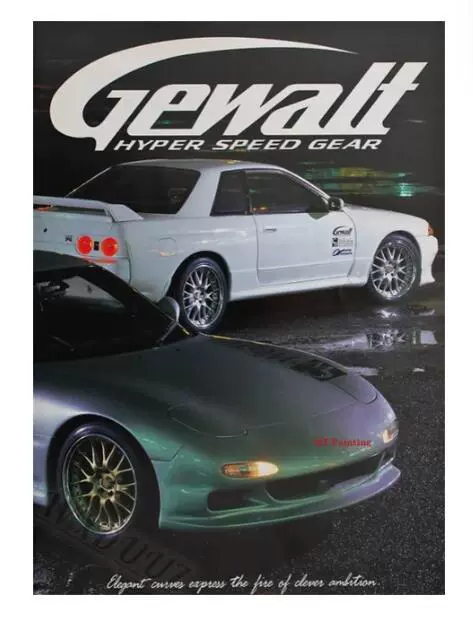 Постер для украшения дома: обстановка комнаты с обложкой журнала гонок Retro Car GTR JDM Racing на холсте, картина на стену