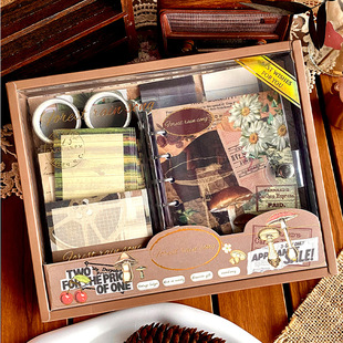Retro stickers hand account gift box suit material high color value ins account book gift hand account birthday gift special