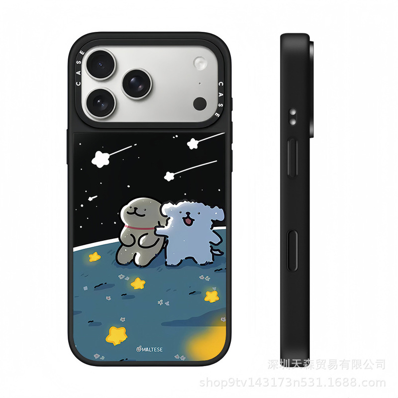 CASET联名线条小狗适用苹果iPhone17ProMax手机壳16pro潮牌13镜面|undefined