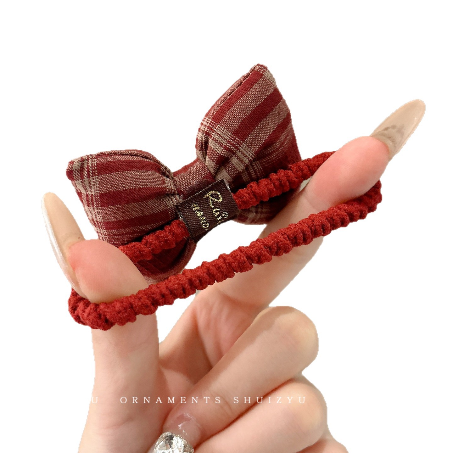 Arco de tela toque para el cabello lindos niños cabello para el cabello otoño y invierno niñas correa de goma no lastimar cabello rojo