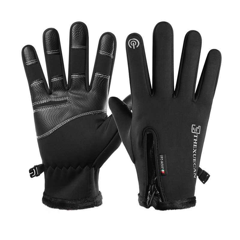 Warm cycling gloves men's winter touch screen waterproof cycling plus velvet windproof sports outdoor skiing motorcycle gloves_voghion.com
