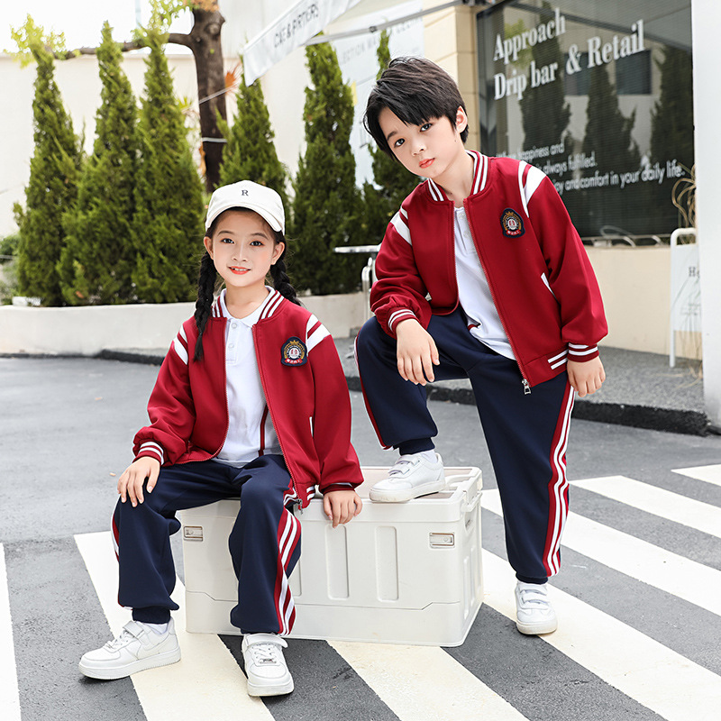 kindergarten Park service spring and autumn Three Two piece set pupil school uniform Class clothes spring and autumn motion Middle school student school uniform