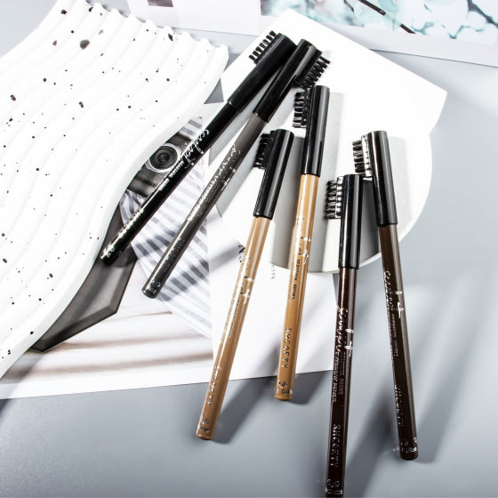 SHCOETY Eyebrow Brush Eyebrow Pen Wooden Pole Eyebrow Pen Waterproof Not Sizzy Not Decolorized Cosmetic Pen Natural Multicolor Cross-border