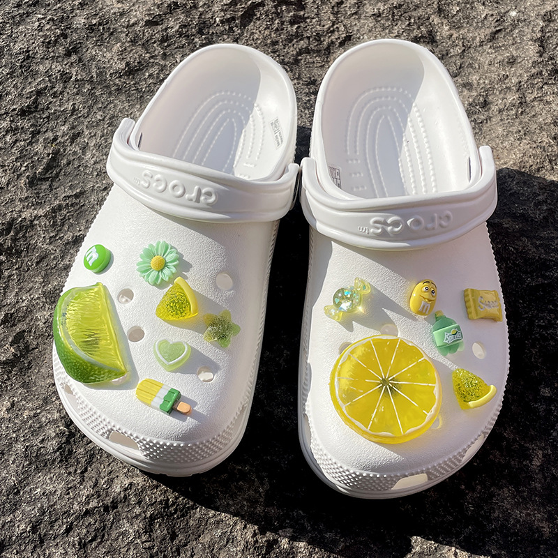Adaptive hole shoe accessories for women DIY shoe clips summer lemon decorative clips shoe flowers accessories detachable set wholesale