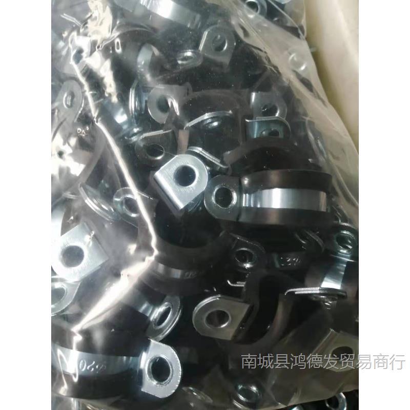 R型连胶条喉箍汽车减震管夹船用油管管夹电线电缆固定夹P型抱卡箍