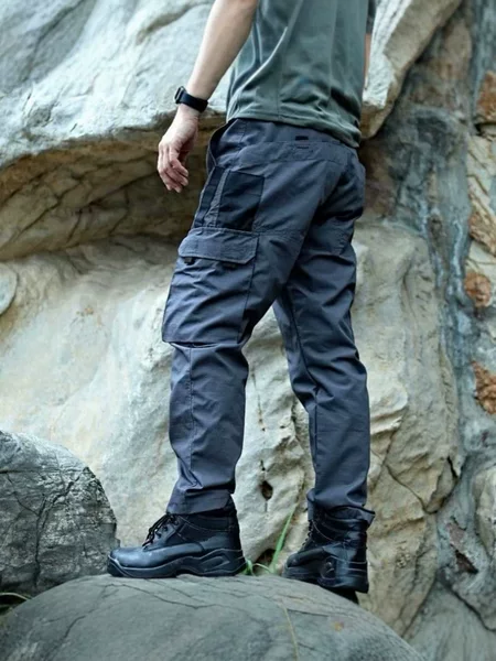 Tactical Pants for Men, Spring and Autumn Work Pants, Multi-Pocket Pants, Spring and Autumn Waterproof and Tear-Resistant Combat Pants, Outdoor Work Casual Pants