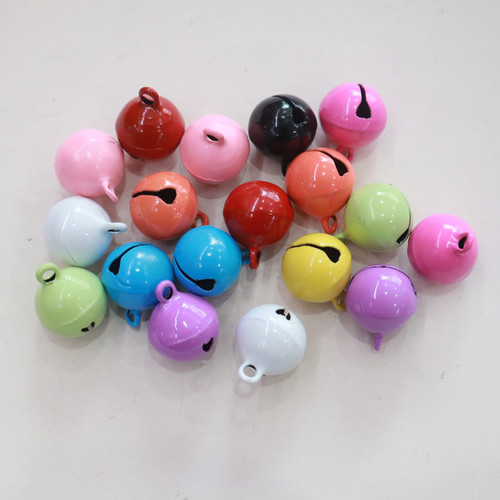 14mm iron candy color painted small bell keychain doll accessories pet collar pendant Christmas metal bell