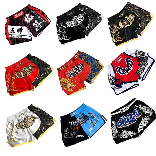 Cross-Border Wholesale Thai Muay Thai Training Fighting Shorts Boxing Shorts Combat Sports Sanda Training Clothes in Stock