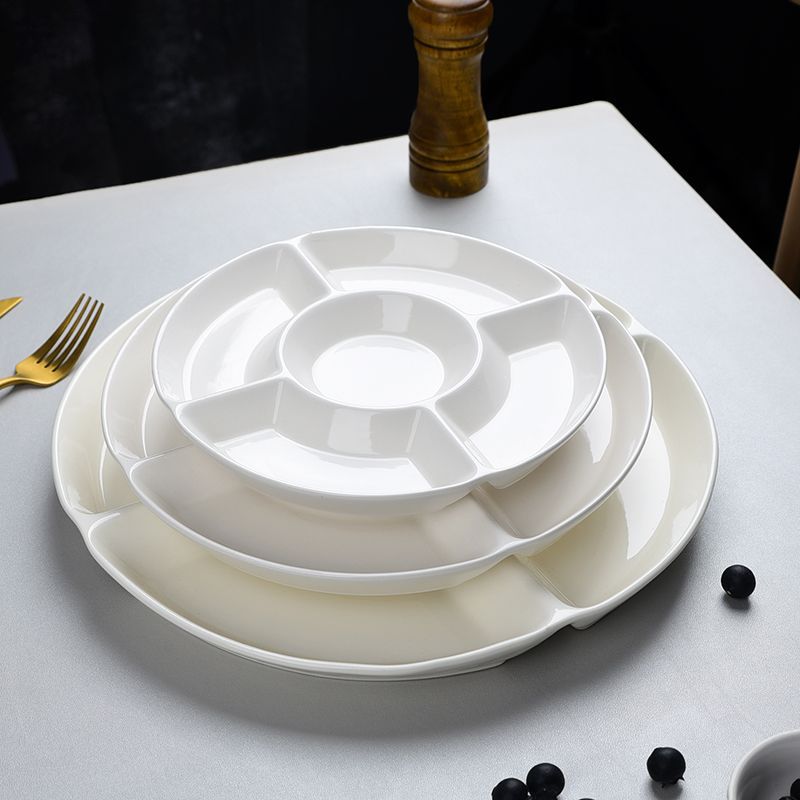 卤水盘饭店用拼盘五格盘卤菜商用凉菜分格餐盘陶瓷新款多格一体厂