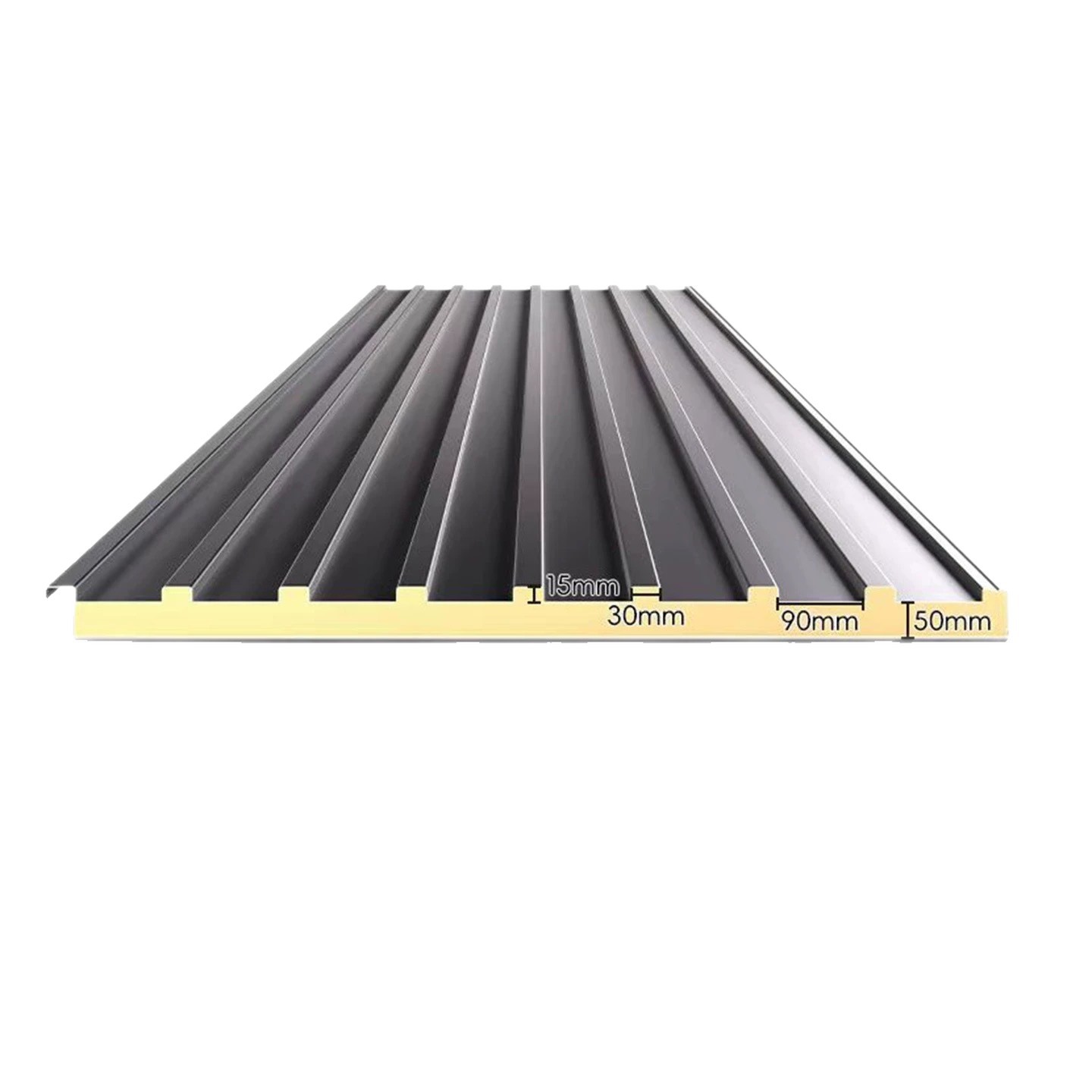 Techo de aleación de aluminio gran pared aislamiento térmico tejas de aluminio gran dosel solar sala impermeable pabellón solar doble tablero ondulado