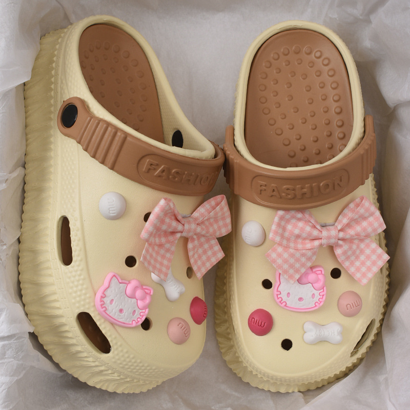 Spot super hot 2024 primavera y verano zapatos de suela gruesa EVA para adultos para mujeres zuecos transpirables aumentados para playa junto al mar