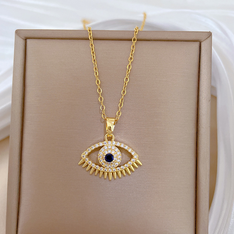 Wunderschöne Halskette Mit Teufelsauge Und Diamanten Für Damen_voghion.com