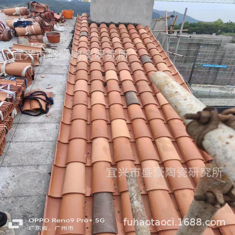 彩色西班牙屋面瓦农村别墅陶瓷欧式筒瓦屋顶装饰易施工瓦厂家批发