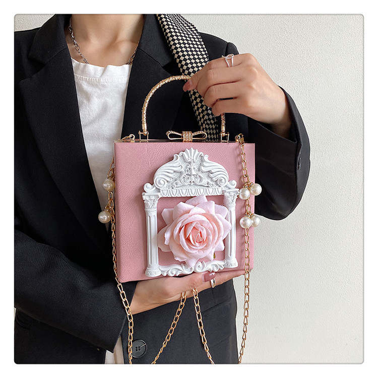 Retro Baroque Angel Flower Chain Shoulder Bag For Women_voghion.com