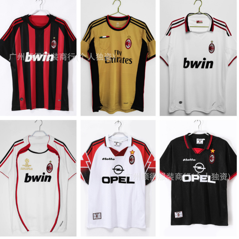 9596Ac Milan Jersey Number 3 Maldini 18 Baggio 22 Kaka Short-Sleeved Pants 12-13 Retro Football Uniform