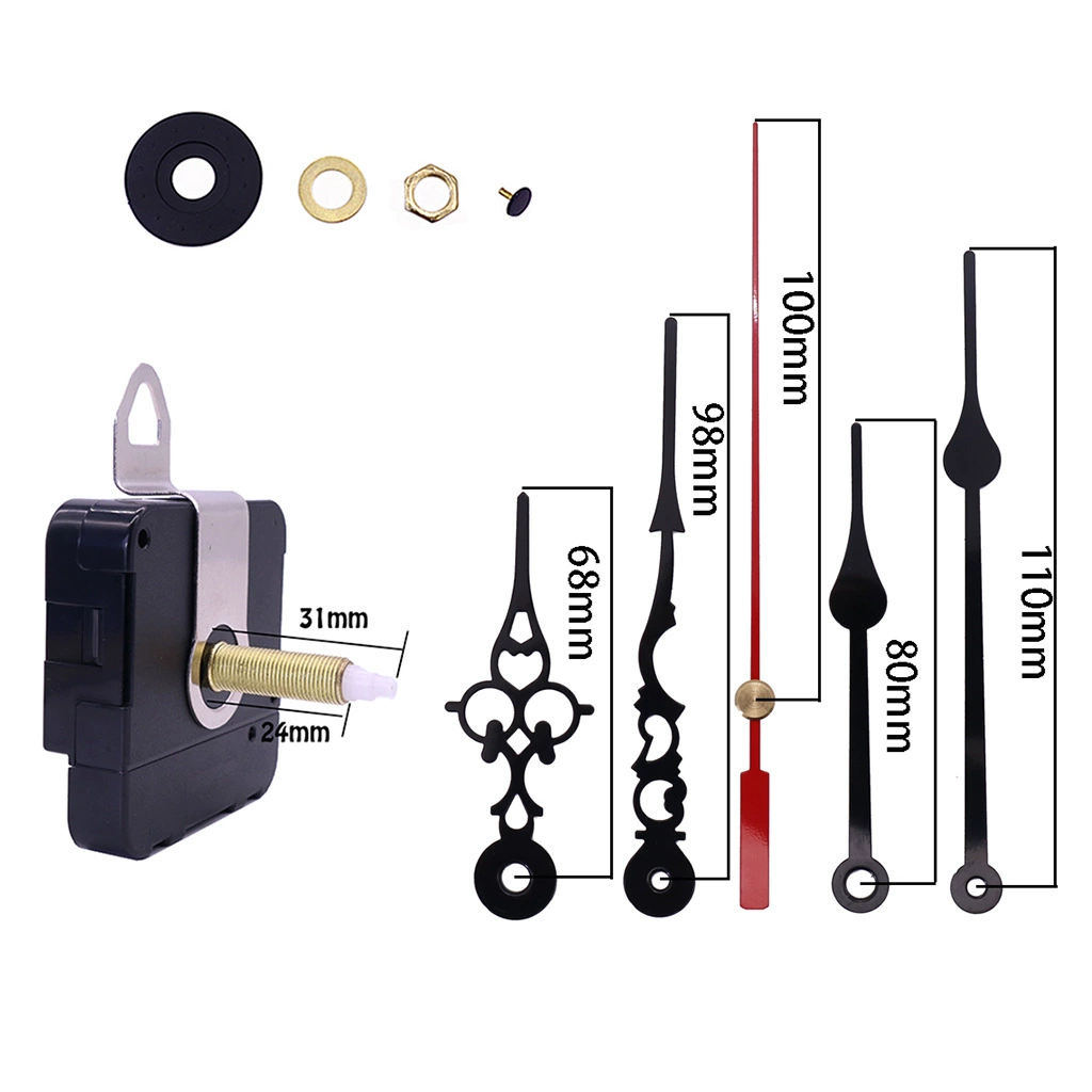 Фабрика Прямые поставки кварцевых часов длиной вала 31 мм с металлической минутой и второй иглой одна секунда DIY часовой механизм