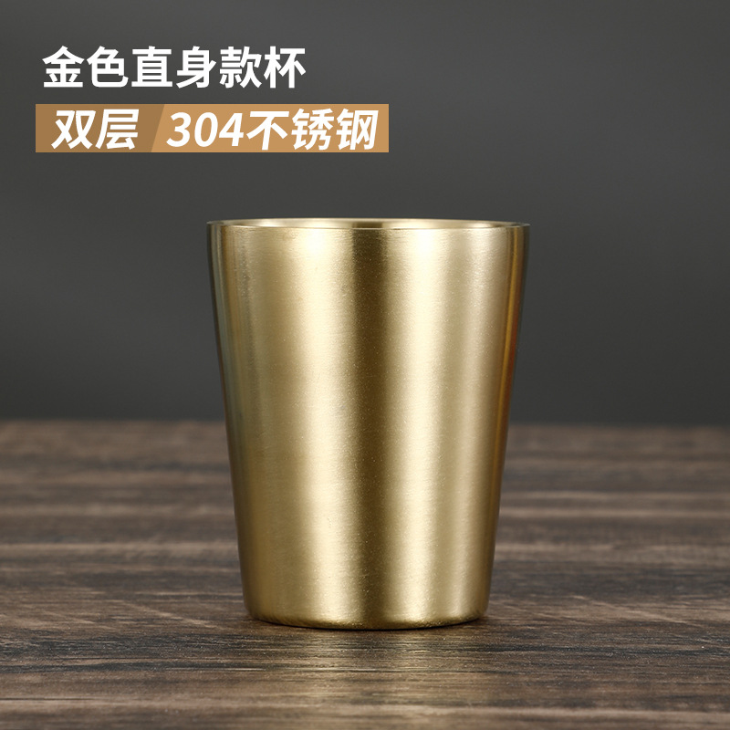 Taza Térmica de Acero Inoxidable 304 – Doble Pared, Dorada, Ideal para Bebidas Frías o Calientes