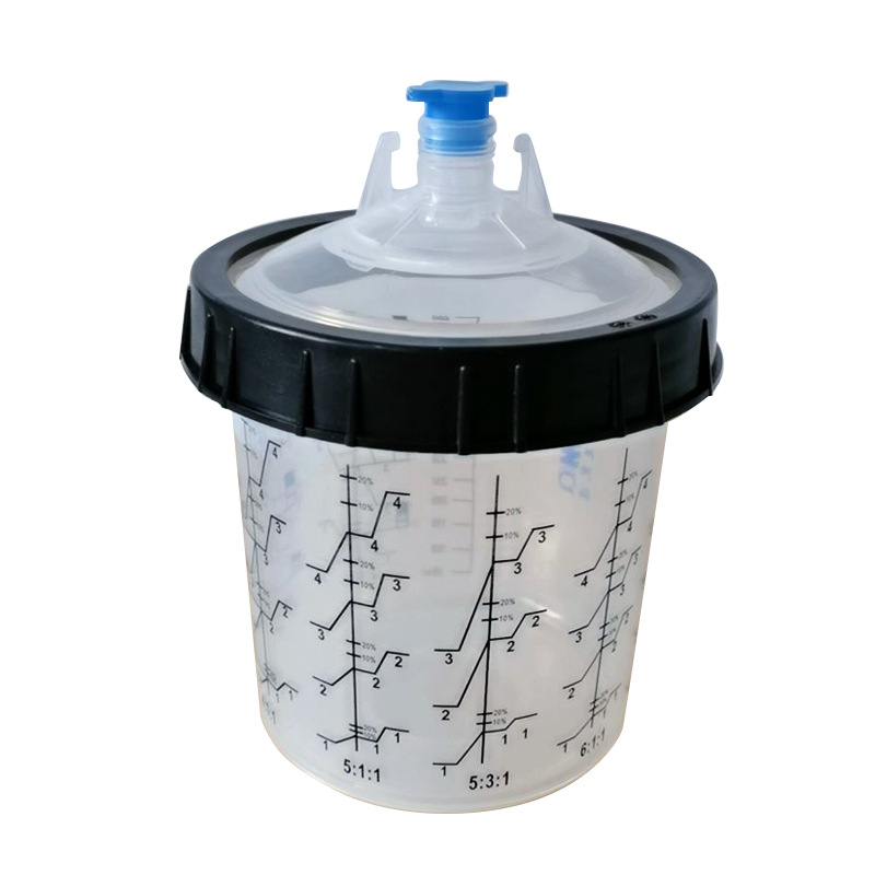 600毫升带刻度喷枪塑料壶一次性塑料杯免洗杯喷漆枪转接头适配器