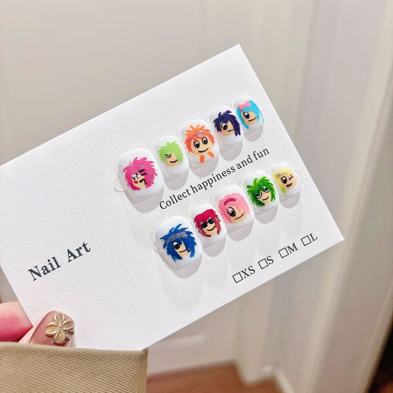 Hand-Painted Sweet Potato Trendy Nail Art Wearable High-End Ins-Style Short Detachable Personalized Wearable Nails Wholesale Nails