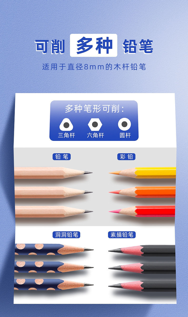 全自动削笔器电动转笔刀橡皮擦桌面吸尘器小学生削笔文具套装批发详情11