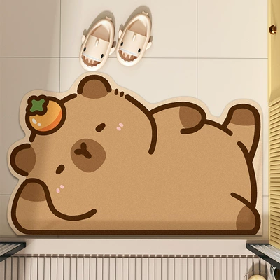 Avtomobil döşəmə paspasları — Mat, Easy-Care Floor Mat - lying-on-the-side-with-oranges-on-the-head-4060cm-new-diatom-mud