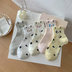 Children's Short Socks 2025 Spring New Korean Socks Boneless Combed Cotton Sweat Absorbent 3D Cartoon Cute Girls Socks